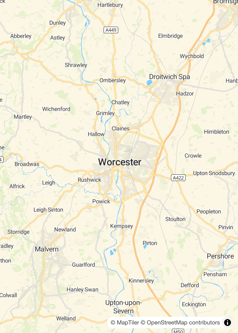 Map of Worcester