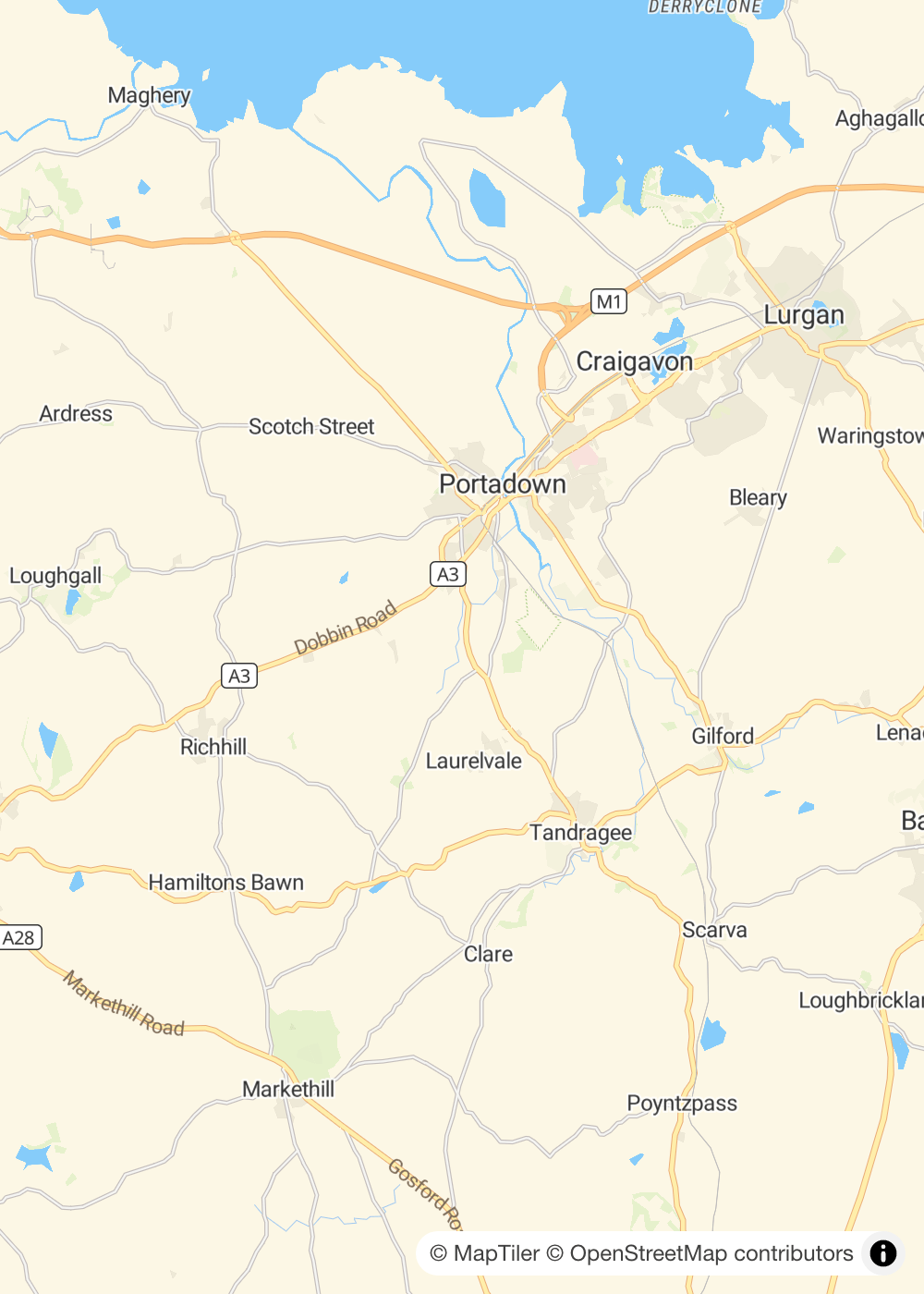 Map of Armagh City, Banbridge and Craigavon