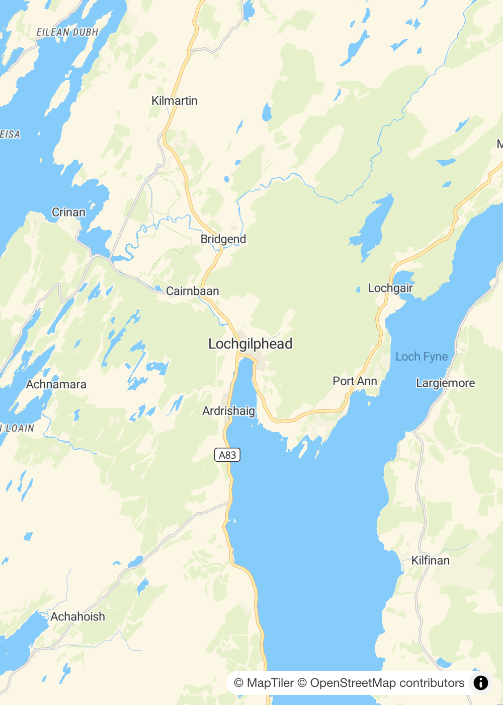 Map of Lochgilphead