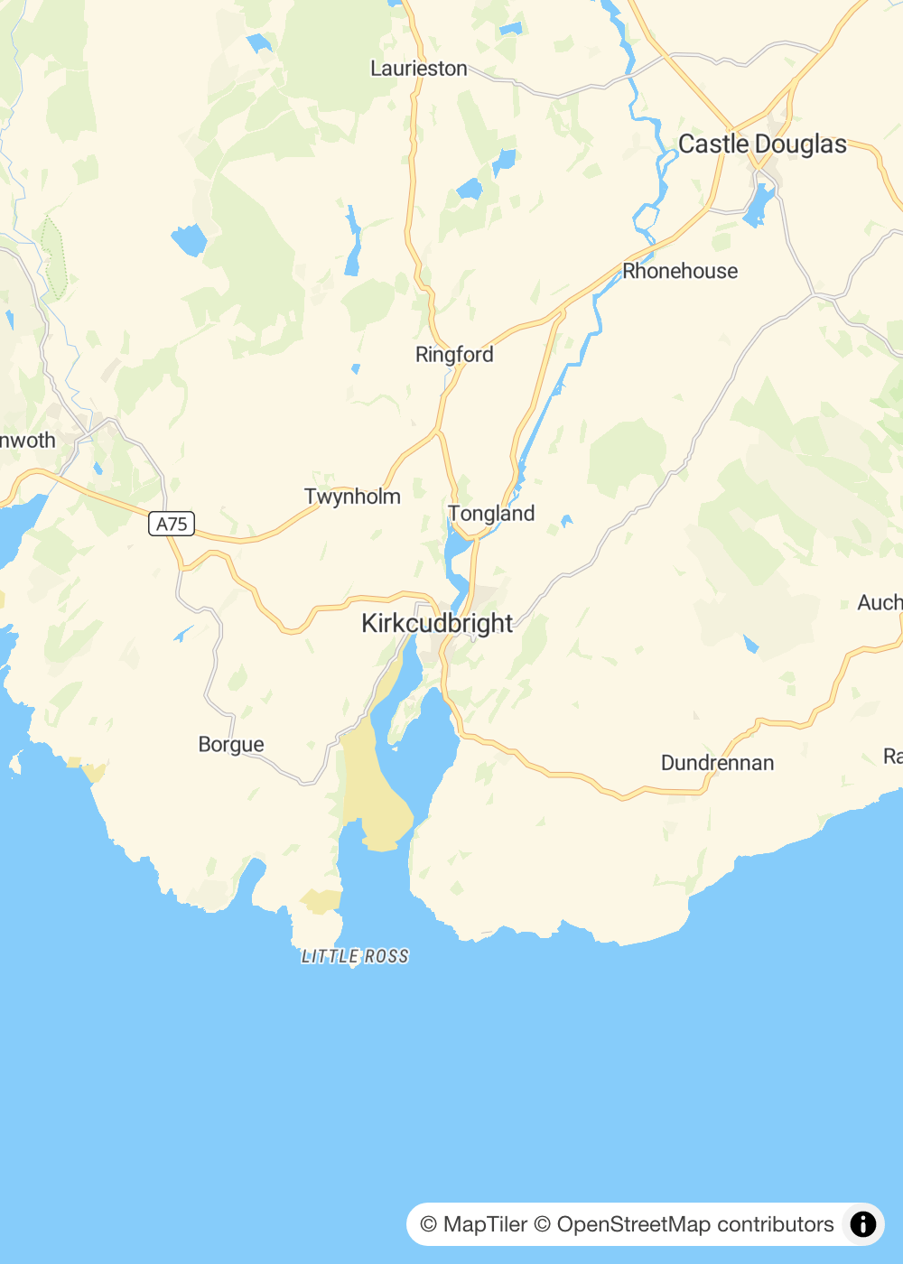 Map of Kirkcudbright