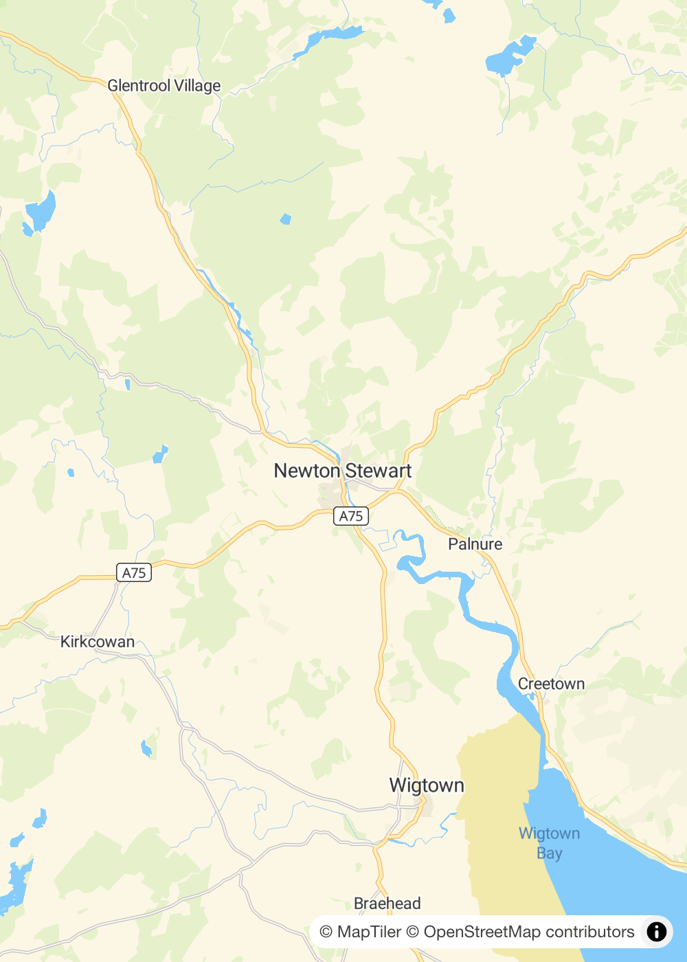 Map of Newton Stewart