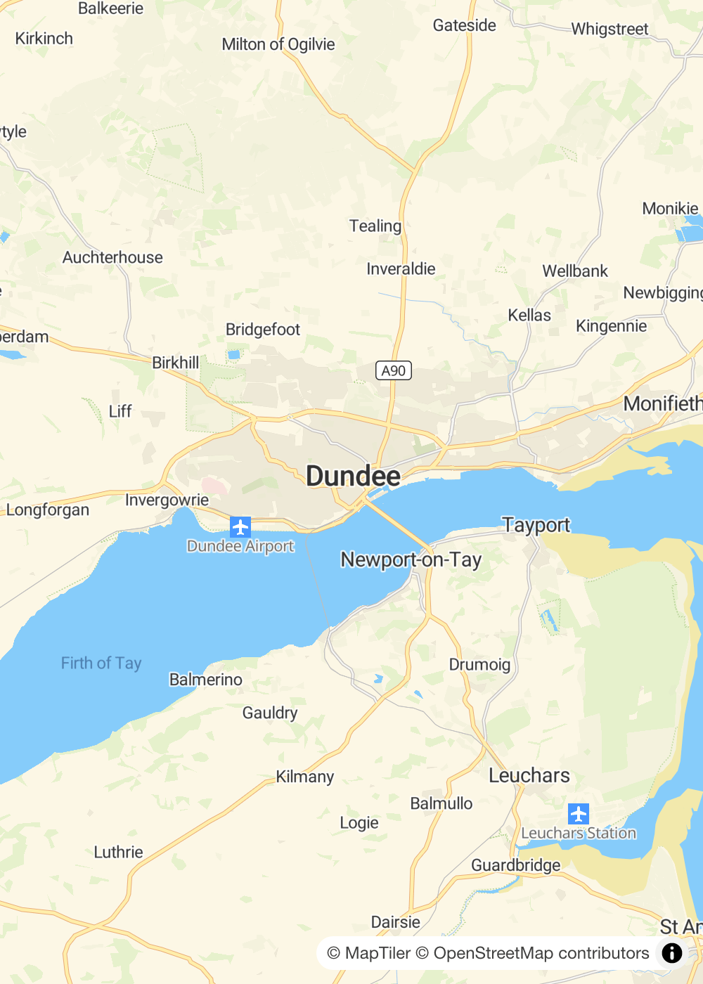 Map of Dundee