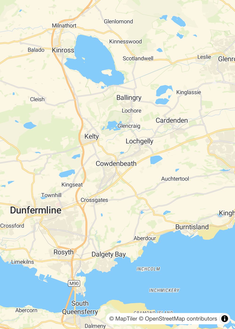 Map of Cowdenbeath