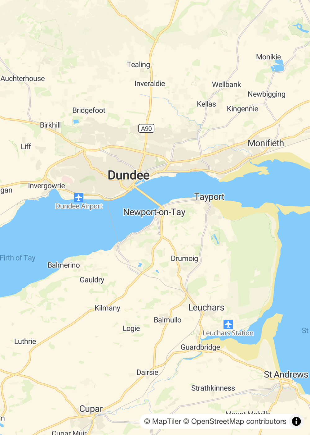 Map of Newport-on-Tay