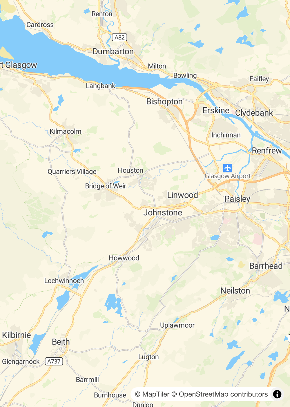 Map of Renfrewshire