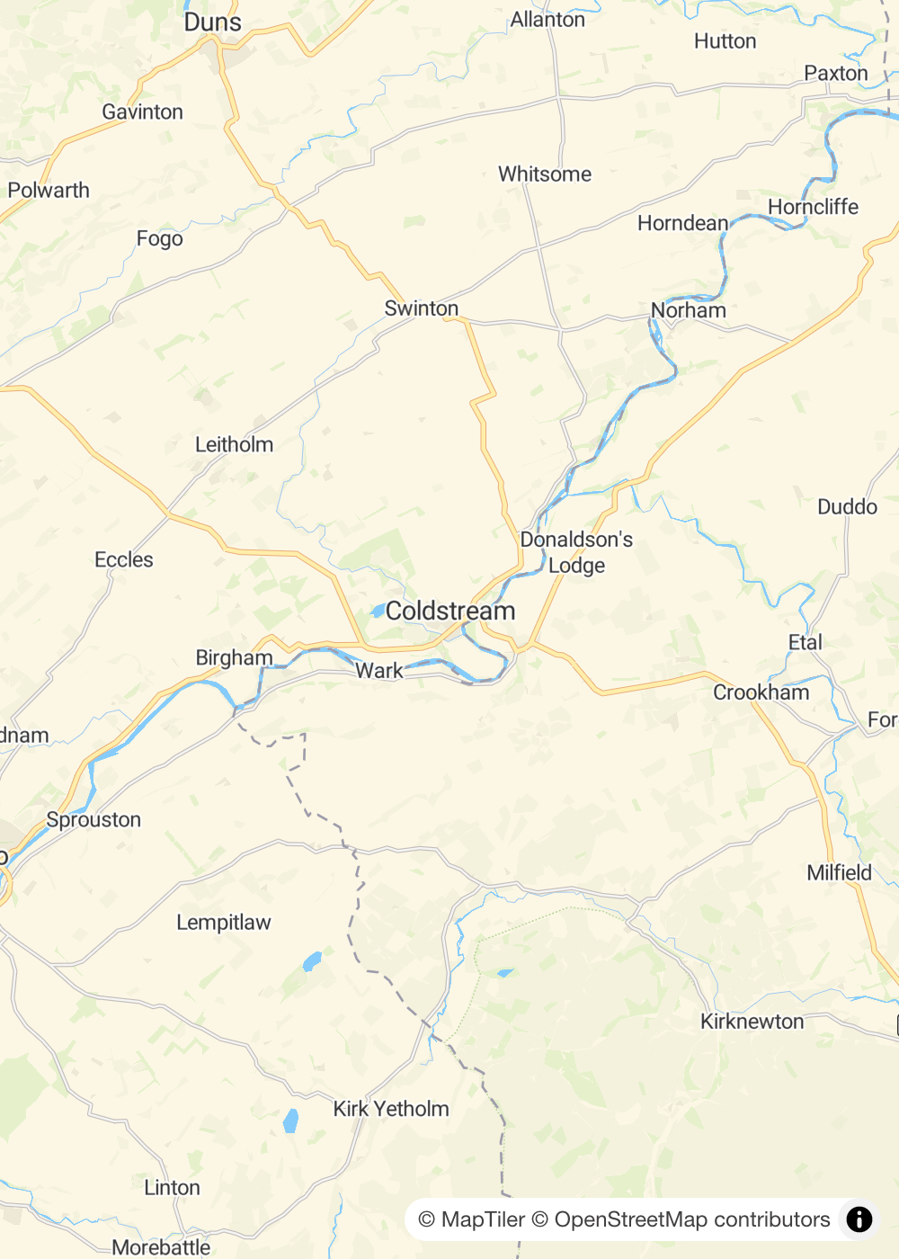 Map of Coldstream