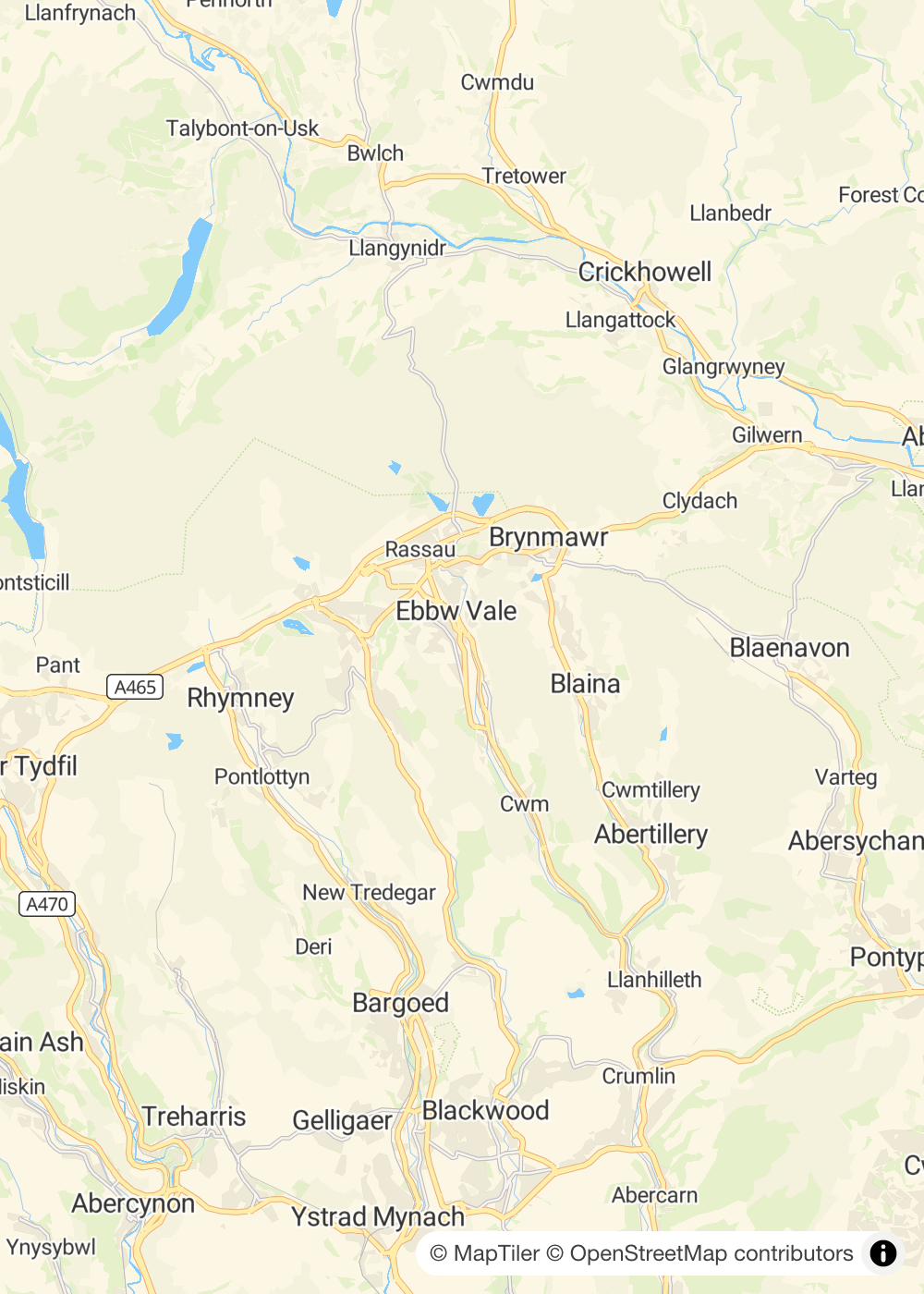 Map of Ebbw Vale