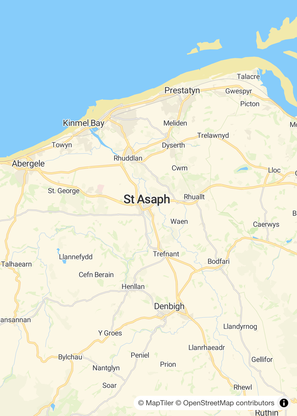 Map of Saint Asaph