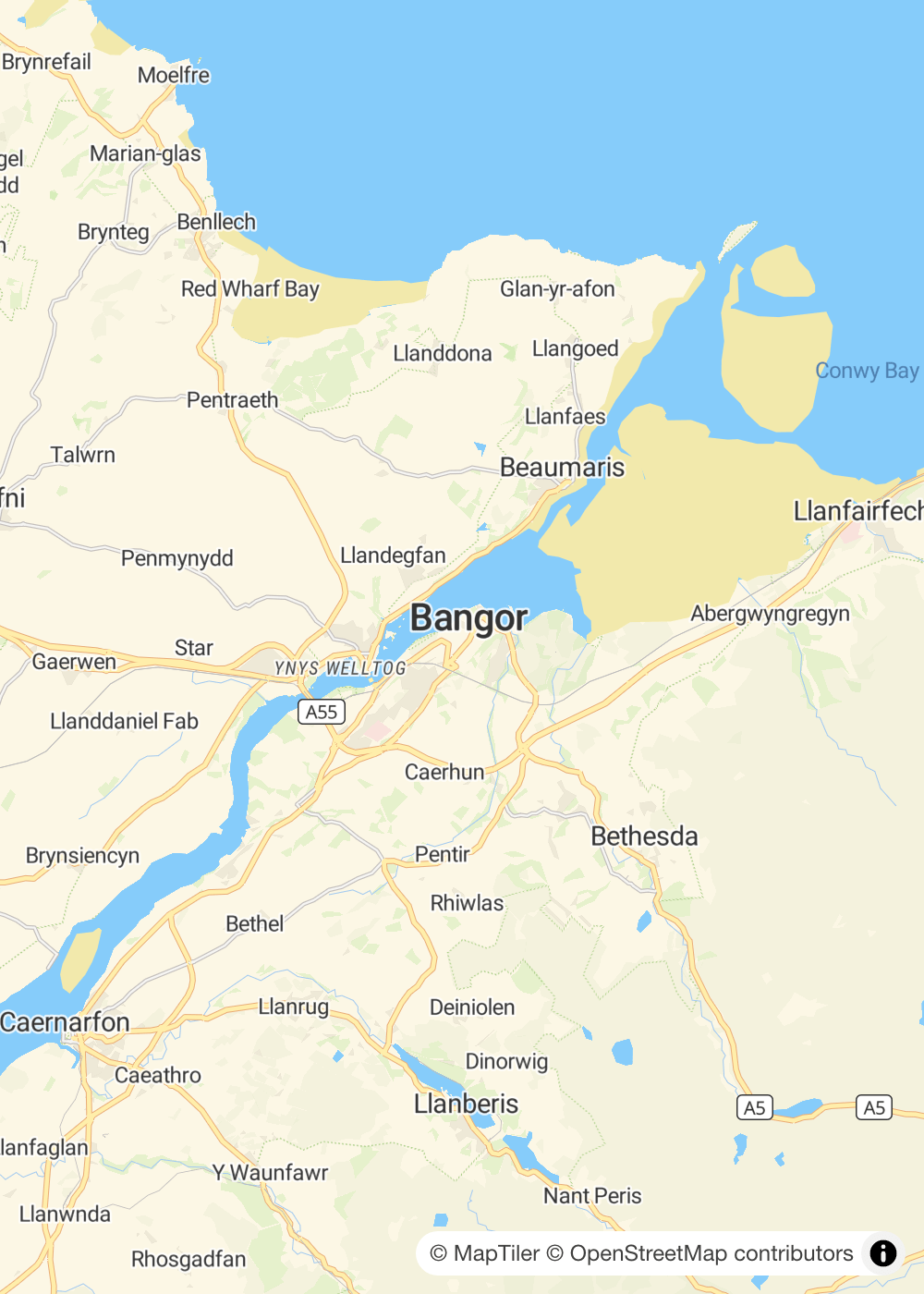 Map of Bangor