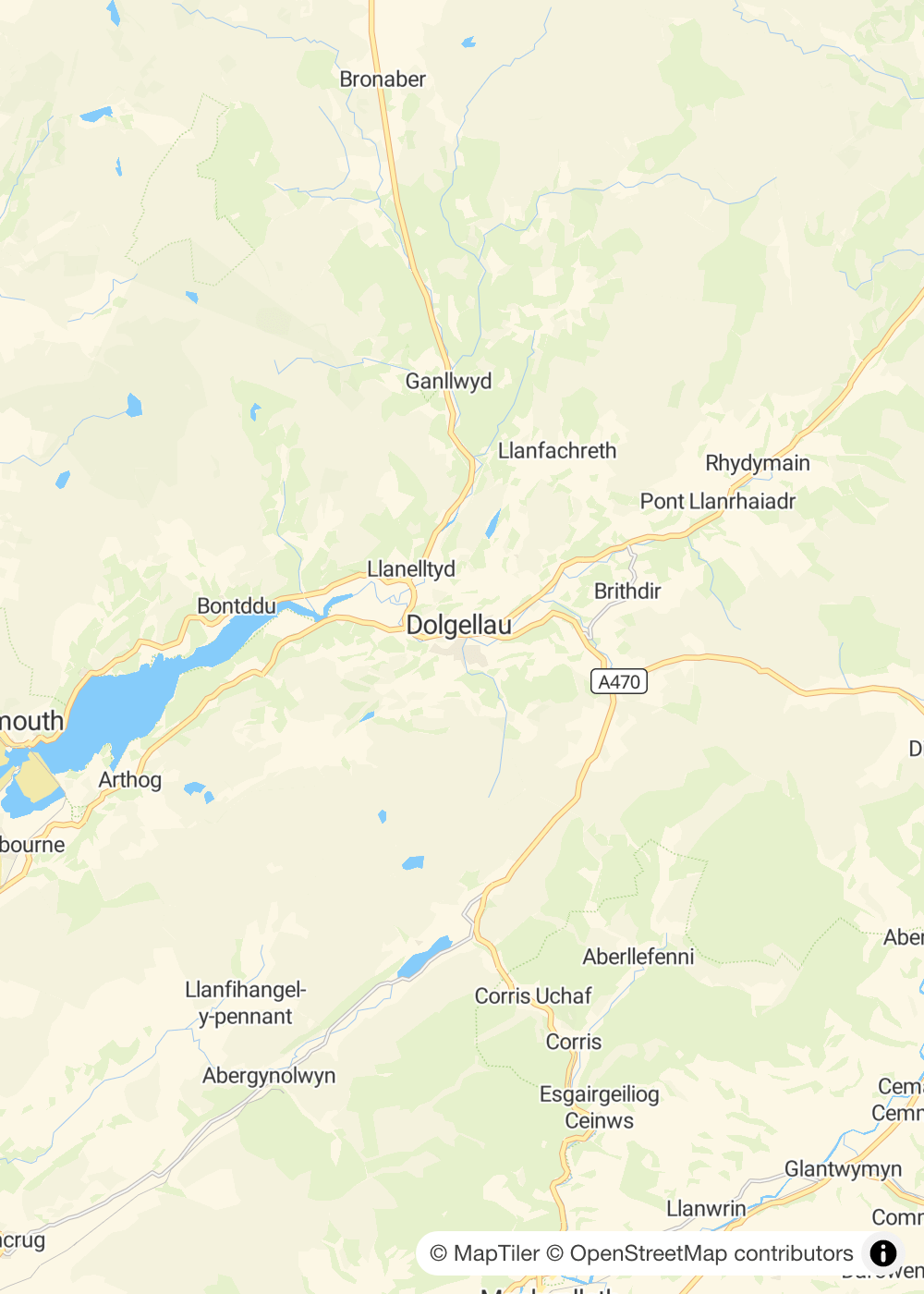 Map of Dolgellau