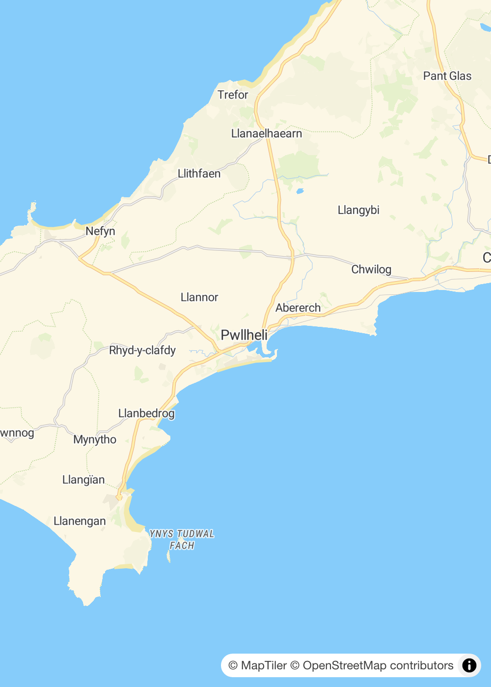 Map of Pwllheli