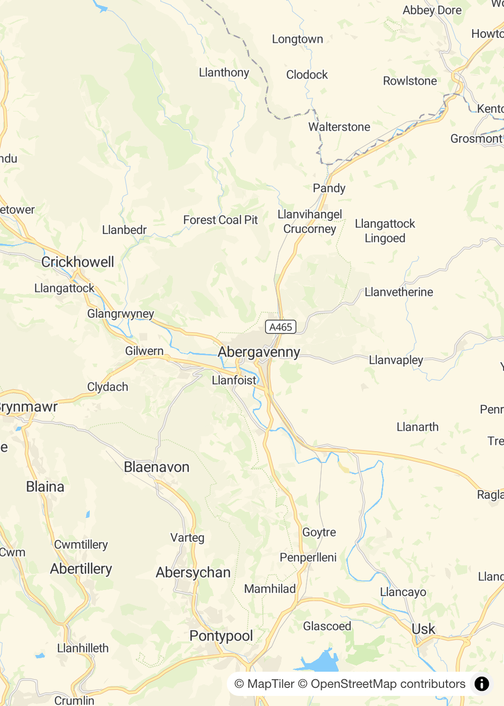 Map of Abergavenny