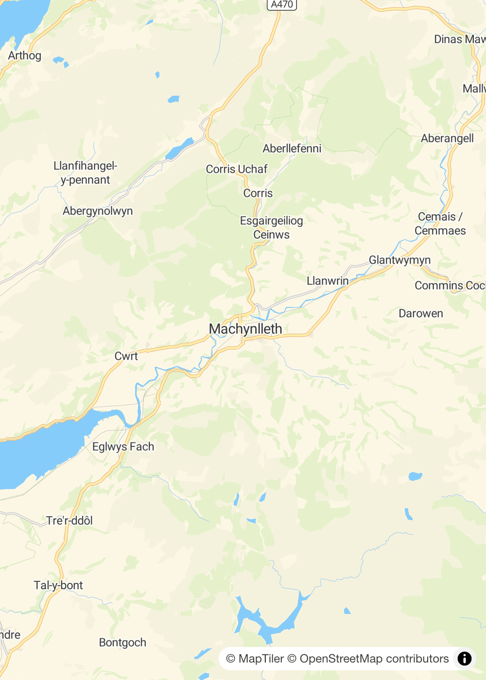 Map of Machynlleth