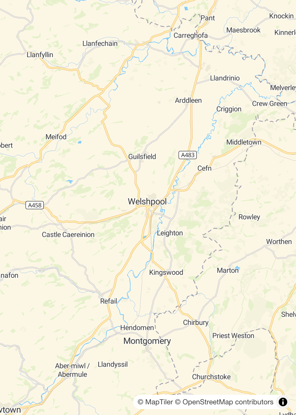 Map of Welshpool