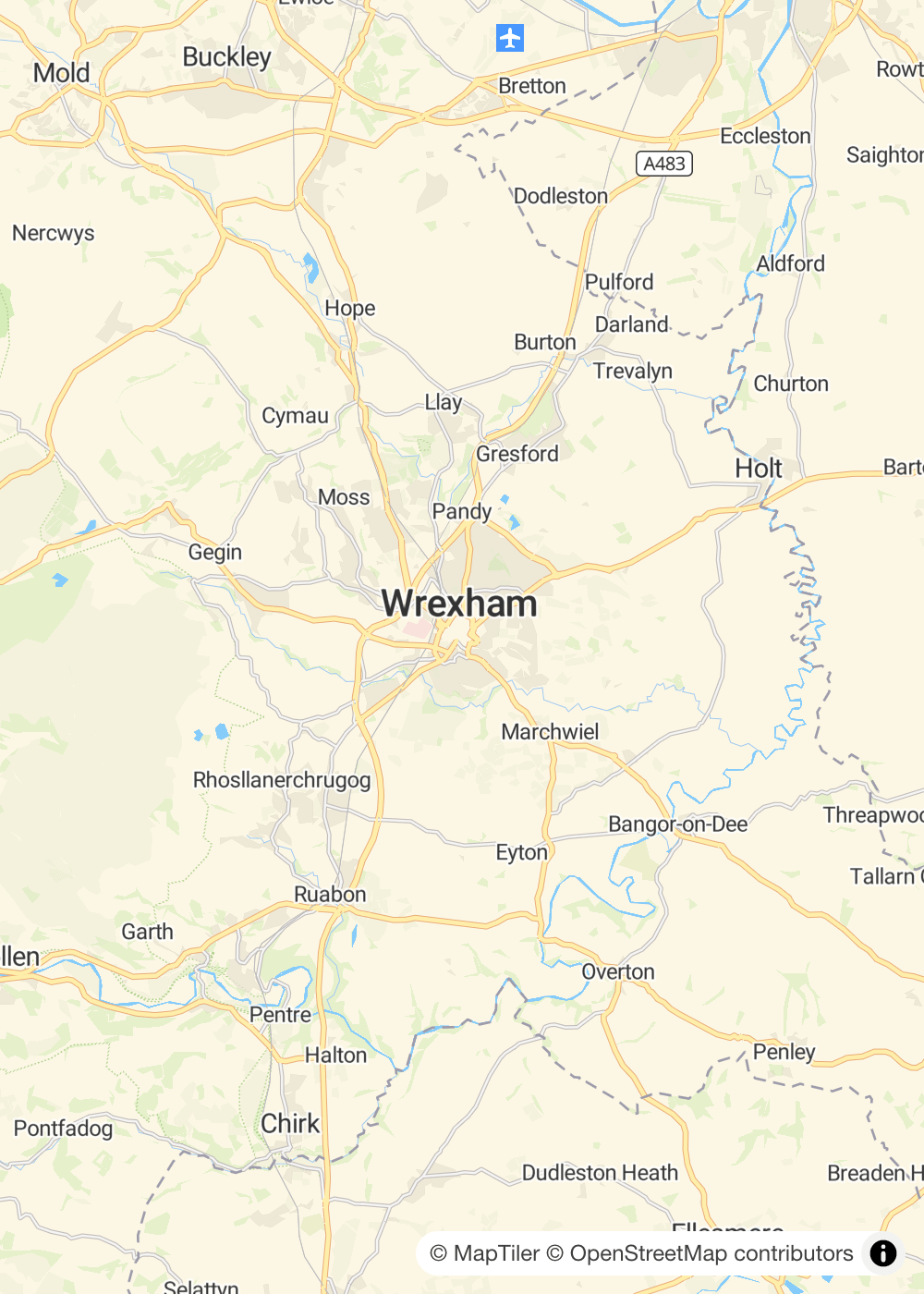 Map of Wrexham